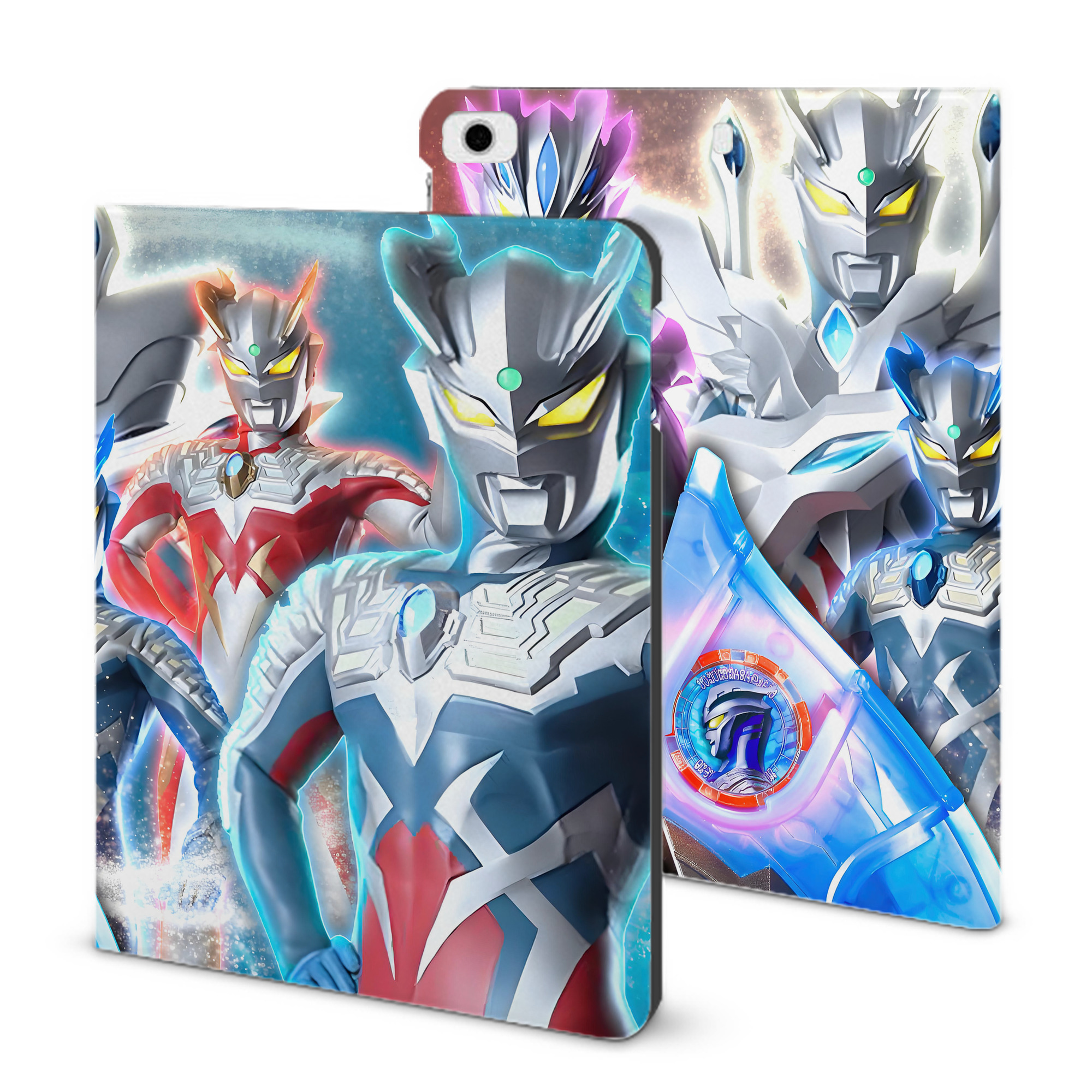 （画像用） ウルトラマン Ultraman IPad ケース ブック型 PUレザー TPU 耐衝撃 軽量 薄型 ペン収納なし 全面保護 IPad 各モデル対応